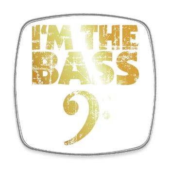 I'm the Bass (Vintage Goldgelb) - Viereckiger Kühlschrankmagnet - Weiß - Vorne