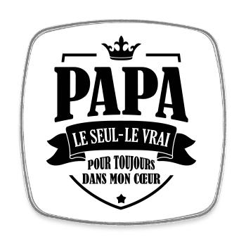 Papa Vati Vater Vatertag Geburtstag Dad Familie - Viereckiger Kühlschrankmagnet - Weiß - Vorne