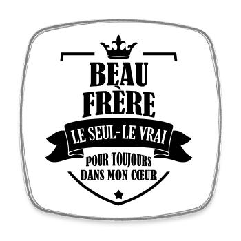 Belle Beau-Frère / Belle-Sœur / Beau Frere / Belle - Magnet carré - blanc - Devant