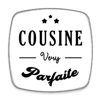 Cousin - Cousine - Famille - Naissance - Bébé - Square fridge magnet - white - Front