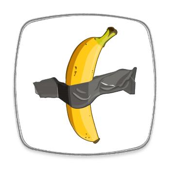 Art de la banane scotché - Magnet carré - blanc - Devant
