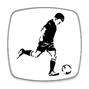 Fussballspieler Motiv - Viereckiger Kühlschrankmagnet - Weiß - Vorne