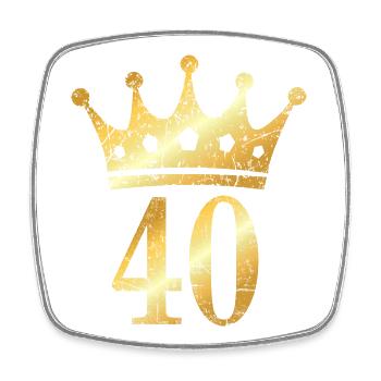 40. Geburtstag Krone (Vintage Goldgelb) - Viereckiger Kühlschrankmagnet - Weiß - Vorne