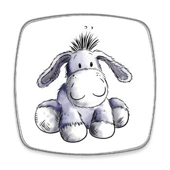Süßes Esel Baby I Kinder Geschenk - Viereckiger Kühlschrankmagnet - Weiß - Vorne