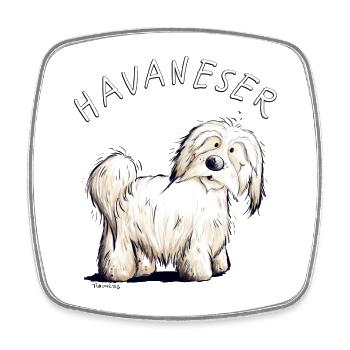 Petit chien havanais i cadeau d'ami de chien - Magnet carré - blanc - Devant