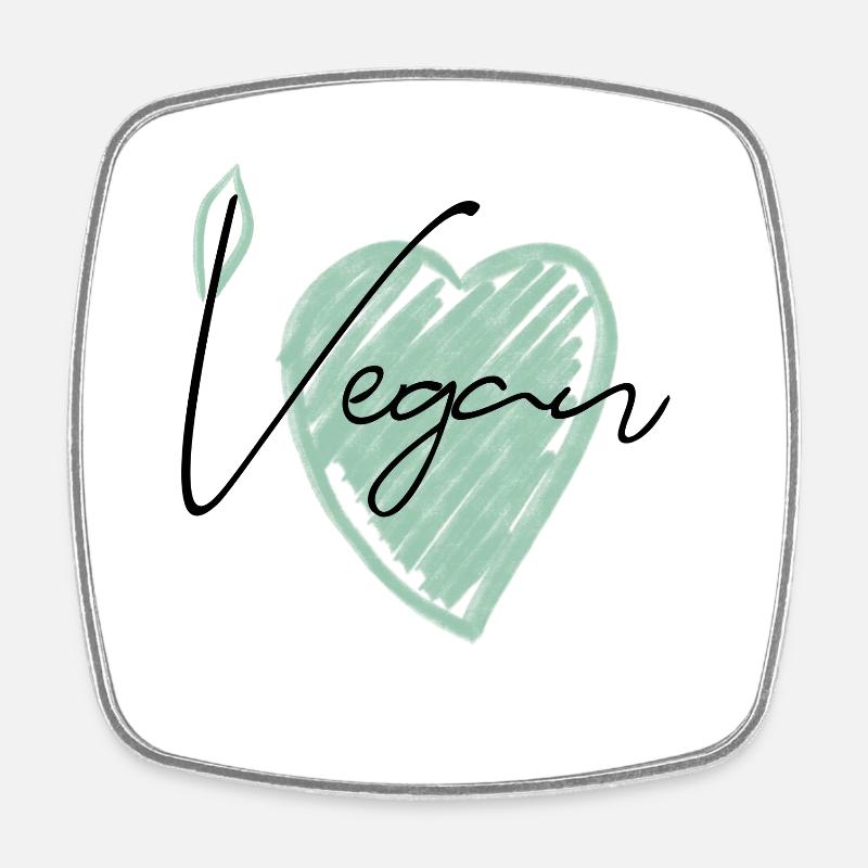 Vegan - Viereckiger Kühlschrankmagnet - Weiß