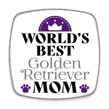 Golden Retriever - Viereckiger Kühlschrankmagnet - Weiß - Vorne