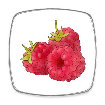 raspberries - Square fridge magnet - white - Front