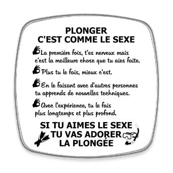 Plonger c'est comme le sexe - Magnet carré - blanc - Devant