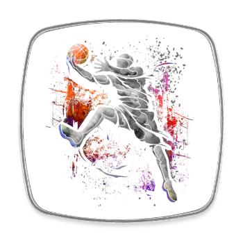 Basketball players - Basketball - BBall - Basket Jordan - Square fridge magnet - white - Front