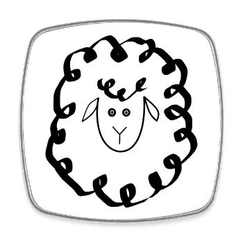 Sheep Sheep Lamb - Square fridge magnet - white - Front