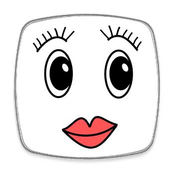 Face - Square fridge magnet - white - Front