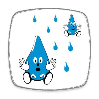 Little Water Drop Friends - Square fridge magnet - white - Front