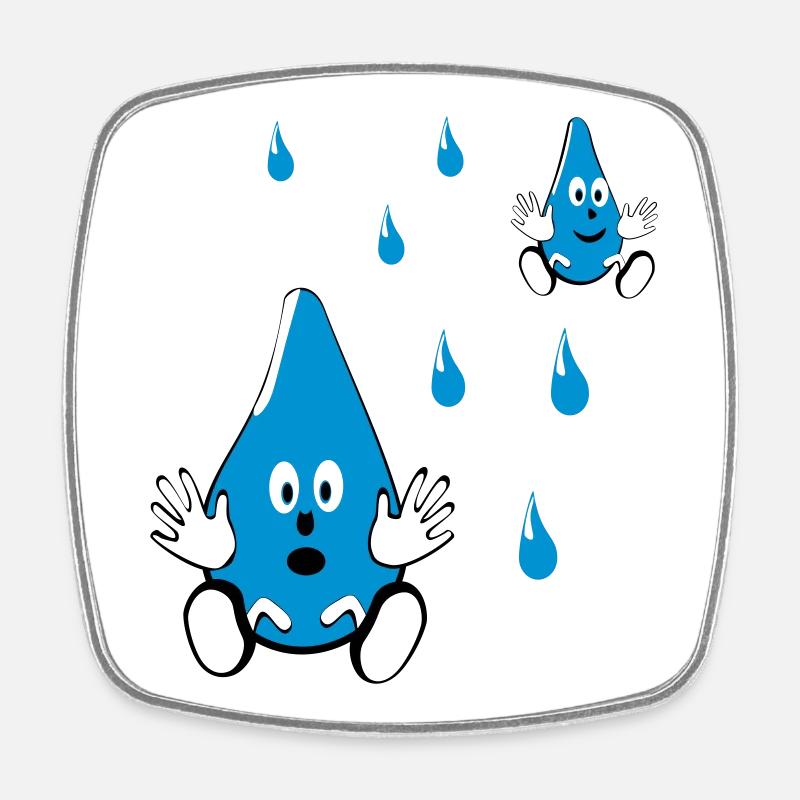 Kleine Wassertropfen Freunde - Viereckiger Kühlschrankmagnet - Weiß
