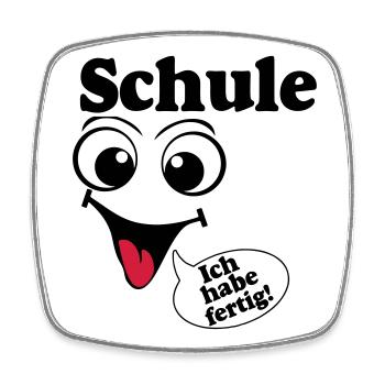 Abschluß , Schule ich habe fertig (25) - Viereckiger Kühlschrankmagnet - Weiß - Vorne