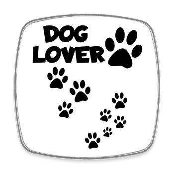 Amoureux des chiens, amoureux des animaux, chien, pattes # - Magnet carré - blanc - Devant