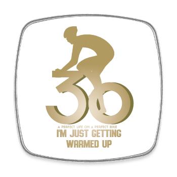 Cyclist 30th birthday - Square fridge magnet - white - Front