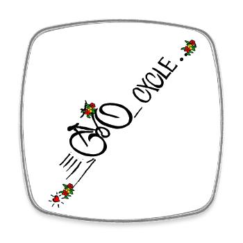 bicycle, bike, Fahrrad, cycle mit Blumen - Viereckiger Kühlschrankmagnet - Weiß - Vorne