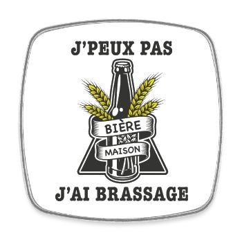 j'peux pas j ai brassage blé - Magnet carré - blanc - Devant