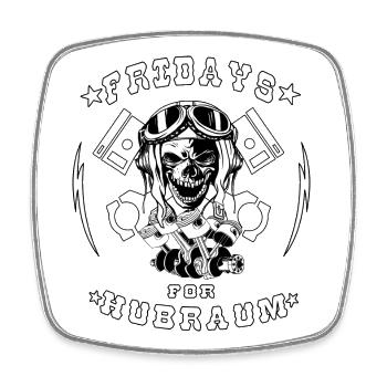 Fridays for Hubraum - Viereckiger Kühlschrankmagnet - Weiß - Vorne