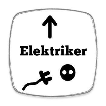 Elektriker - Viereckiger Kühlschrankmagnet - Weiß - Vorne