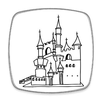 Schloss - Viereckiger Kühlschrankmagnet - Weiß - Vorne