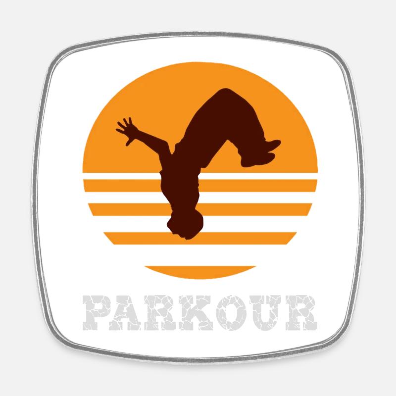parkour - Square fridge magnet - white