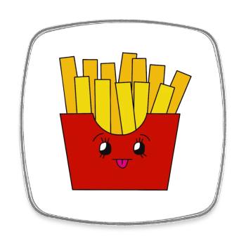 French fries - Square fridge magnet - white - Front