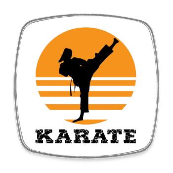 karaté - Magnet carré - blanc - Devant