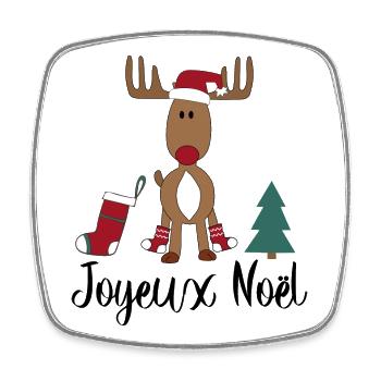 Noël français - Magnet carré - blanc - Devant