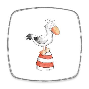 Petite mouette I vacances de la mer du Nord cadeau - Magnet carré - blanc - Devant