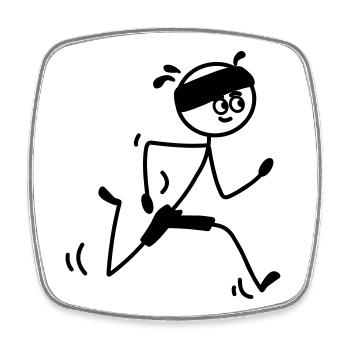 Runner young or man with sweatband - Square fridge magnet - white - Front