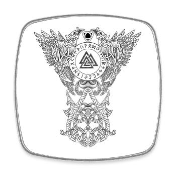 This tree of Odin's ravens - Square fridge magnet - white - Front