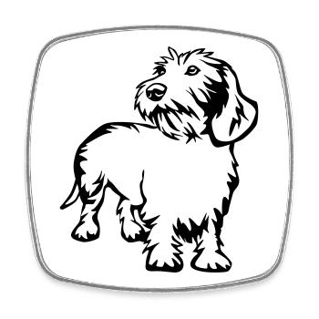 dachshund - Square fridge magnet - white - Front