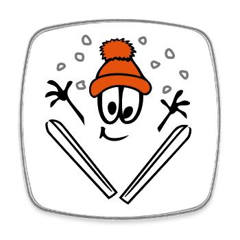 Wintersport, Skispringer,Ski - Viereckiger Kühlschrankmagnet - Weiß - Vorne