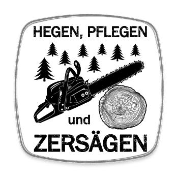 Motorsäge, Holz machen, Wald, Holzfäller, Fichten - Viereckiger Kühlschrankmagnet - Weiß - Vorne