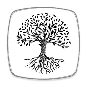baum - Viereckiger Kühlschrankmagnet - Weiß - Vorne
