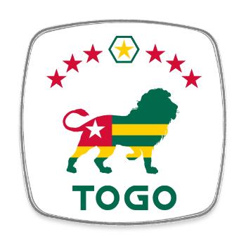 Togo Lion Flag Design / Lome Gift Africa - Square fridge magnet - white - Front
