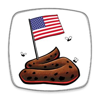 Etats-Unis - Magnet carré - blanc - Devant