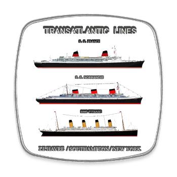 TRANSATLANTIC LINES Louis RUNEMBERG © Adagp - Viereckiger Kühlschrankmagnet - Weiß - Vorne