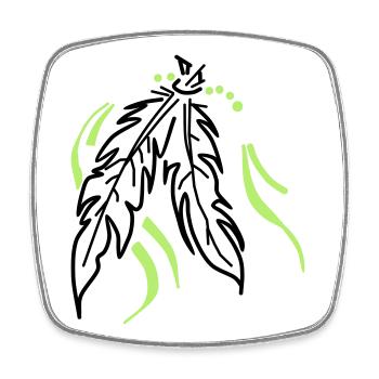 Feathers tied together - Square fridge magnet - white - Front