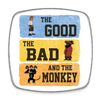 The Good The Bad The Monkey Vintage Island Geschen - Magnet carré - blanc - Devant