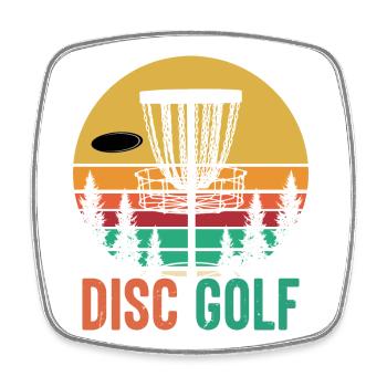 Disc Golf - Square fridge magnet - white - Front
