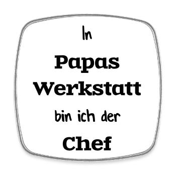 Papa Sohn Heimwerken Werkstatt Handwerk - Viereckiger Kühlschrankmagnet - Weiß - Vorne
