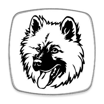 Eurasier head - Square fridge magnet - white - Front