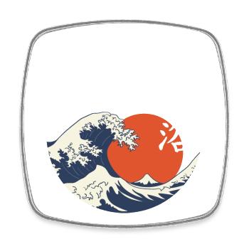 Wave Sun Shinrin - Square fridge magnet - white - Front