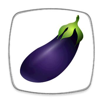 large violet glowing aubergine - Square fridge magnet - white - Front