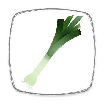 A bar of leeks / porree - Square fridge magnet - white - Front