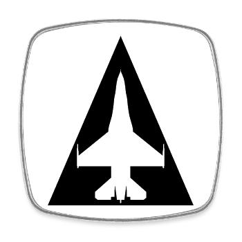 F-16 Viper / Kampf Falcon Jet-Jagdflugzeug / F16 - Viereckiger Kühlschrankmagnet - Weiß - Vorne