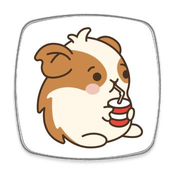Hamster - Viereckiger Kühlschrankmagnet - Weiß - Vorne